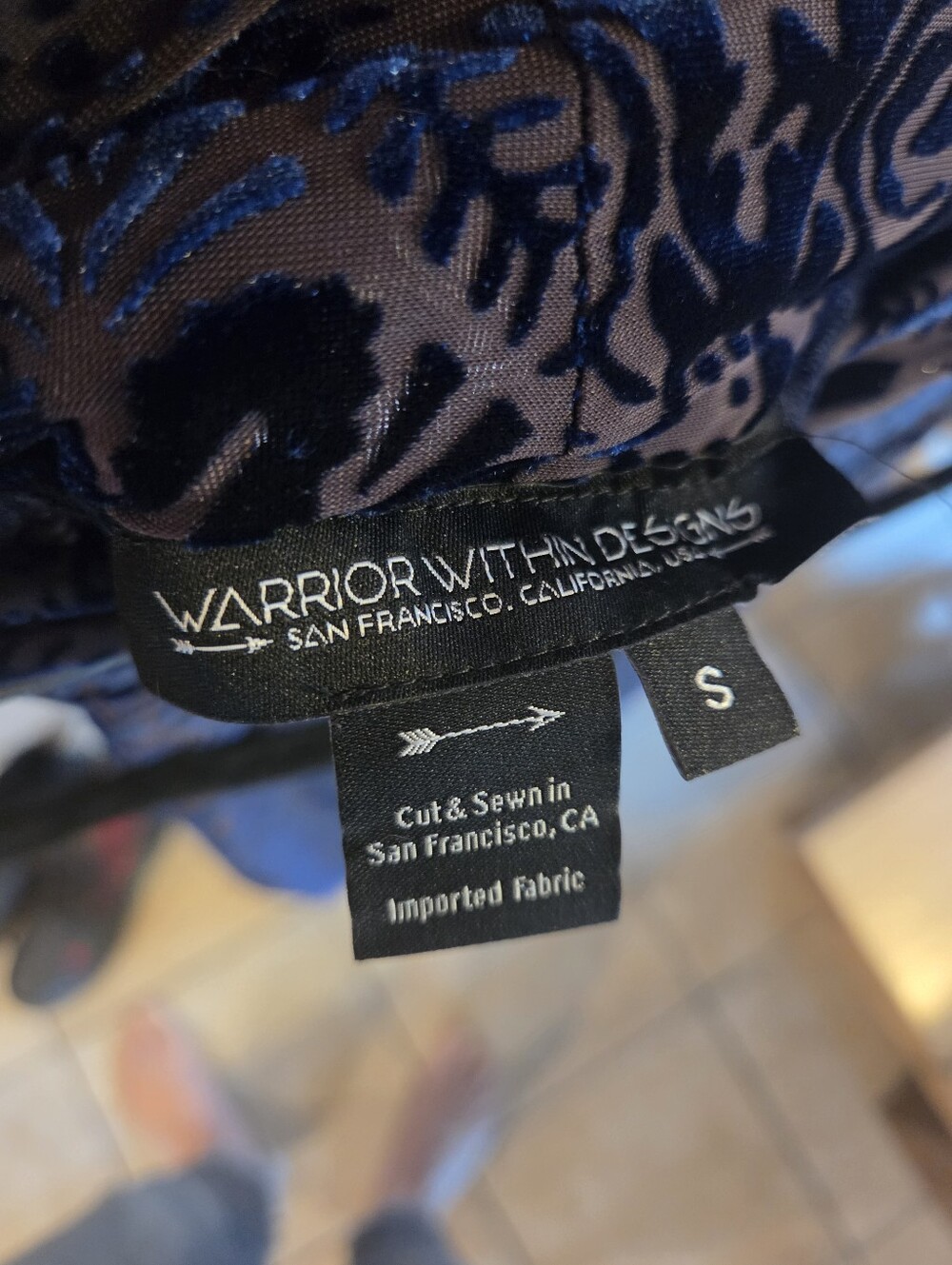 Warrior Within BLUE Velvet And Sheer Flared Pants - Picture 4 of 6